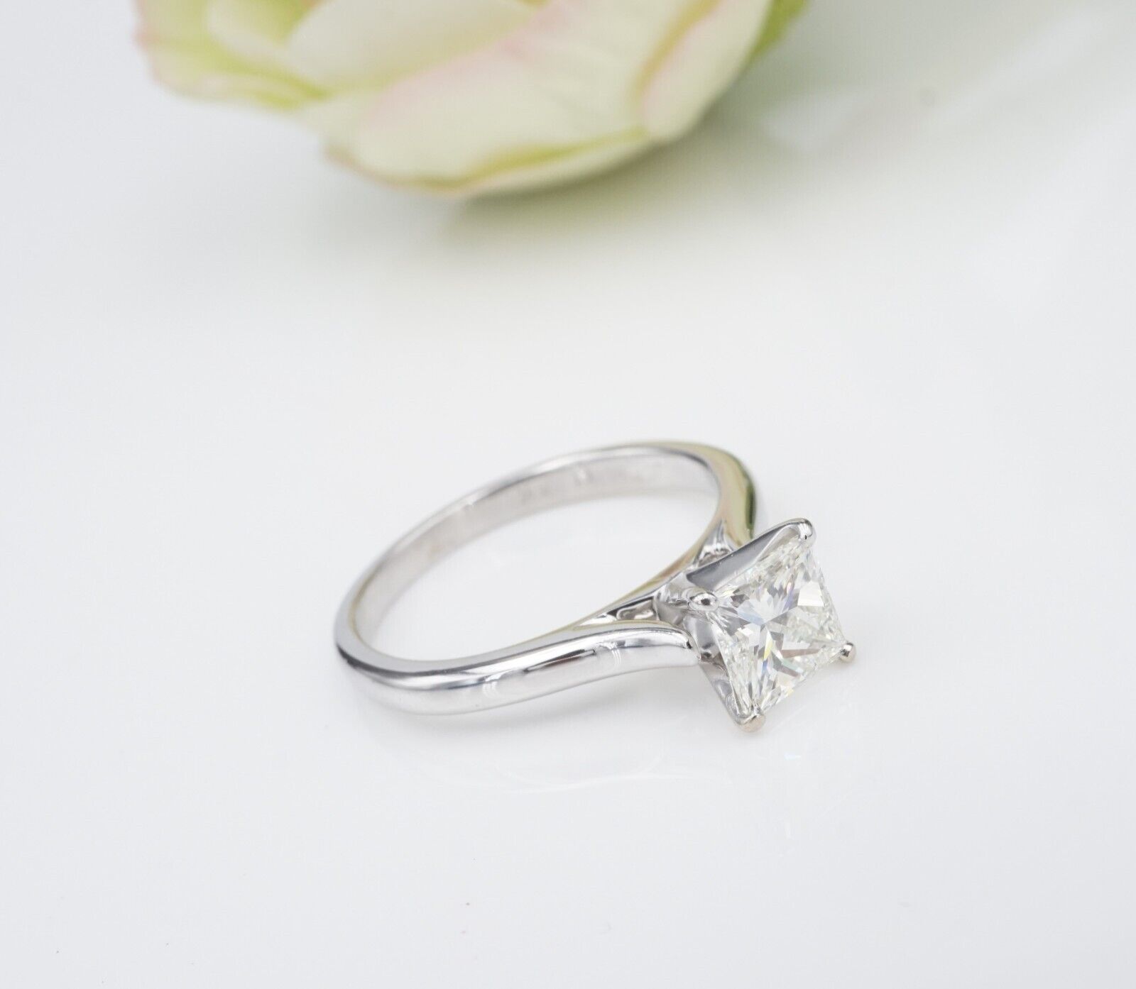 14k Gold 1ct Diamond Engagement Ring Solitaire Princess H VS1 Size 6.5, view 5