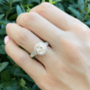 14k Engagement Ring Band Moissanite White Gold Size 7.75, view 3