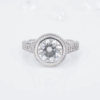 14k Engagement Ring Band Moissanite White Gold Size 7.75, view 1