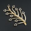 Tanzanite Tree of Life Pin Brooch 14k Yellow Gold 2" Signed HOT, view 5