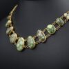 Santa Fe Damele Mine Turquoise Station Necklace 18k Gold 15" Signed MSM, view 5