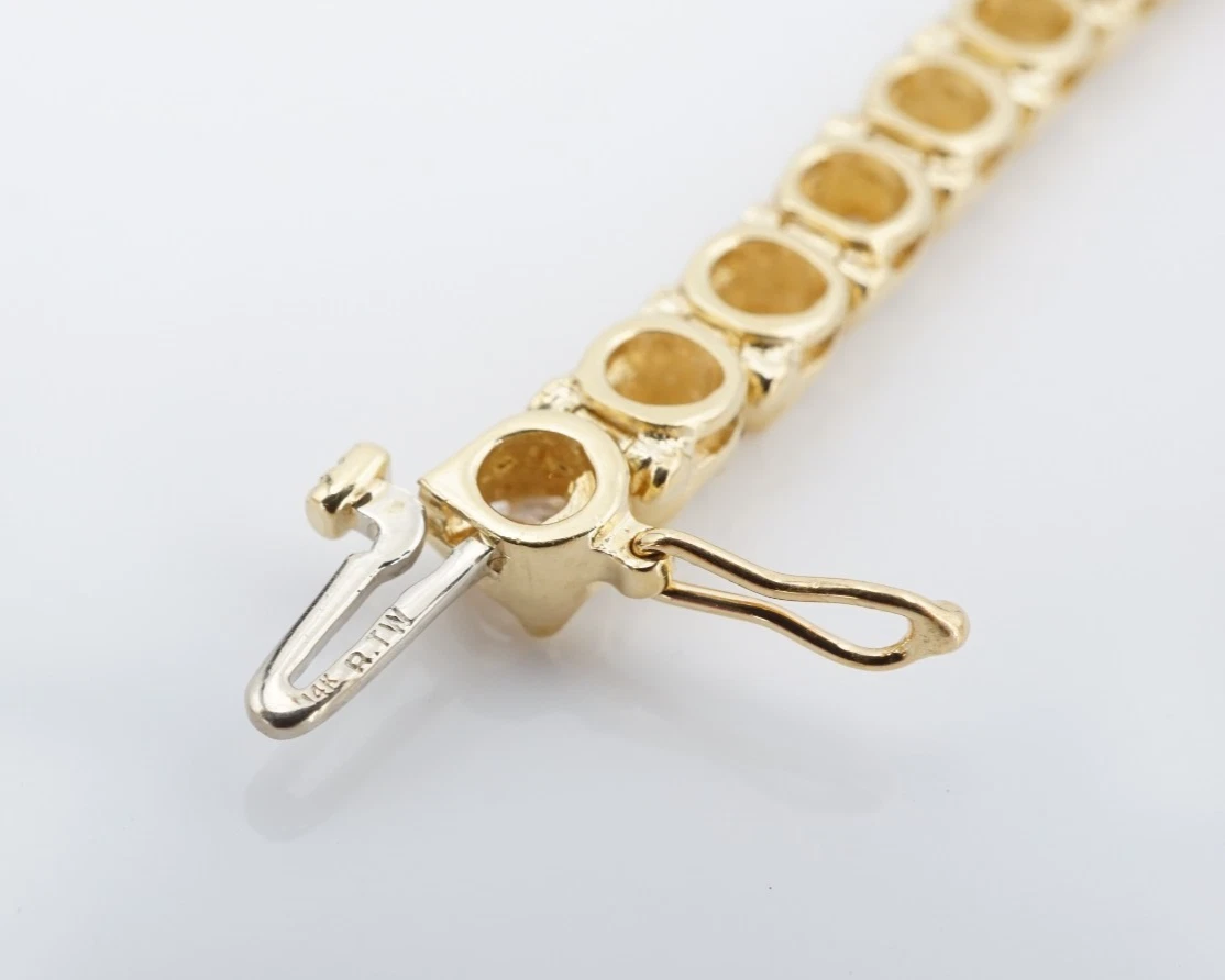 Classic 14k Natural Diamond Tennis Bracelet Yellow Gold 6ctw 6.75", view 6