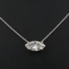 14k Natural Diamond Pendant Necklace Solitaire 1.5ct Marquise Cut 16"-18", view 1