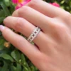 Tiffany & Co 18k Tiffany T True Wide Diamond Band Ring White Gold Size 8, view 7