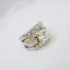 GIA 2.6ct Princess Diamond Engagement Ring Platinum 18k Gold Sz 5.5 VS2, view 6