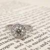 14k White Gold 1.01 carat Diamond Engagement Ring Halo J SI2 Size 6.5 GIA, view 4