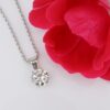 14k White Gold Natural Diamond Solitaire Pendant Necklace 18" 1.85ct VS2, view 1