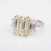 GIA Natural Yellow Diamond Engagement Ring 18k Platinum 5.6ctw Size 5, view 4