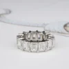 Platinum 9 ctw Emerald Cut Diamond Eternity Band Ring Size 4 GIA G VS, view 12