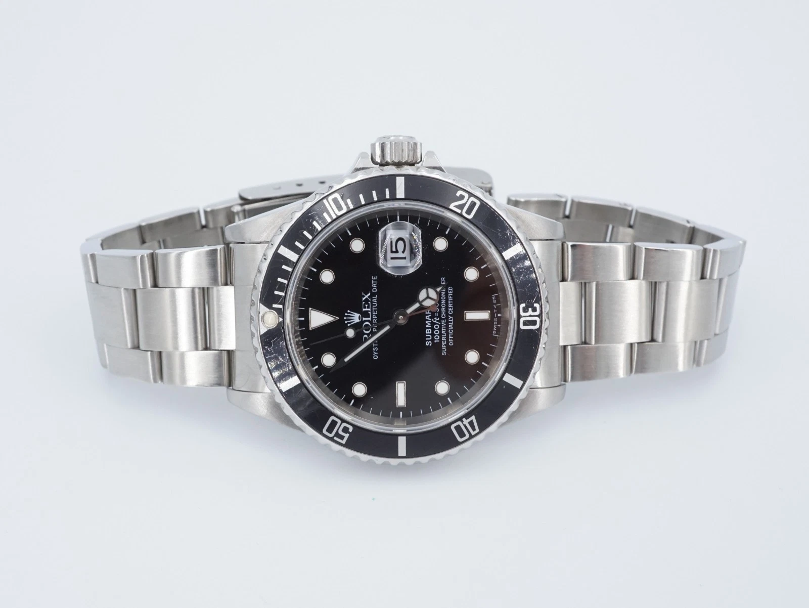 1996 Rolex Submariner Date 16610 Black Dial 40mm Warranty, view 1