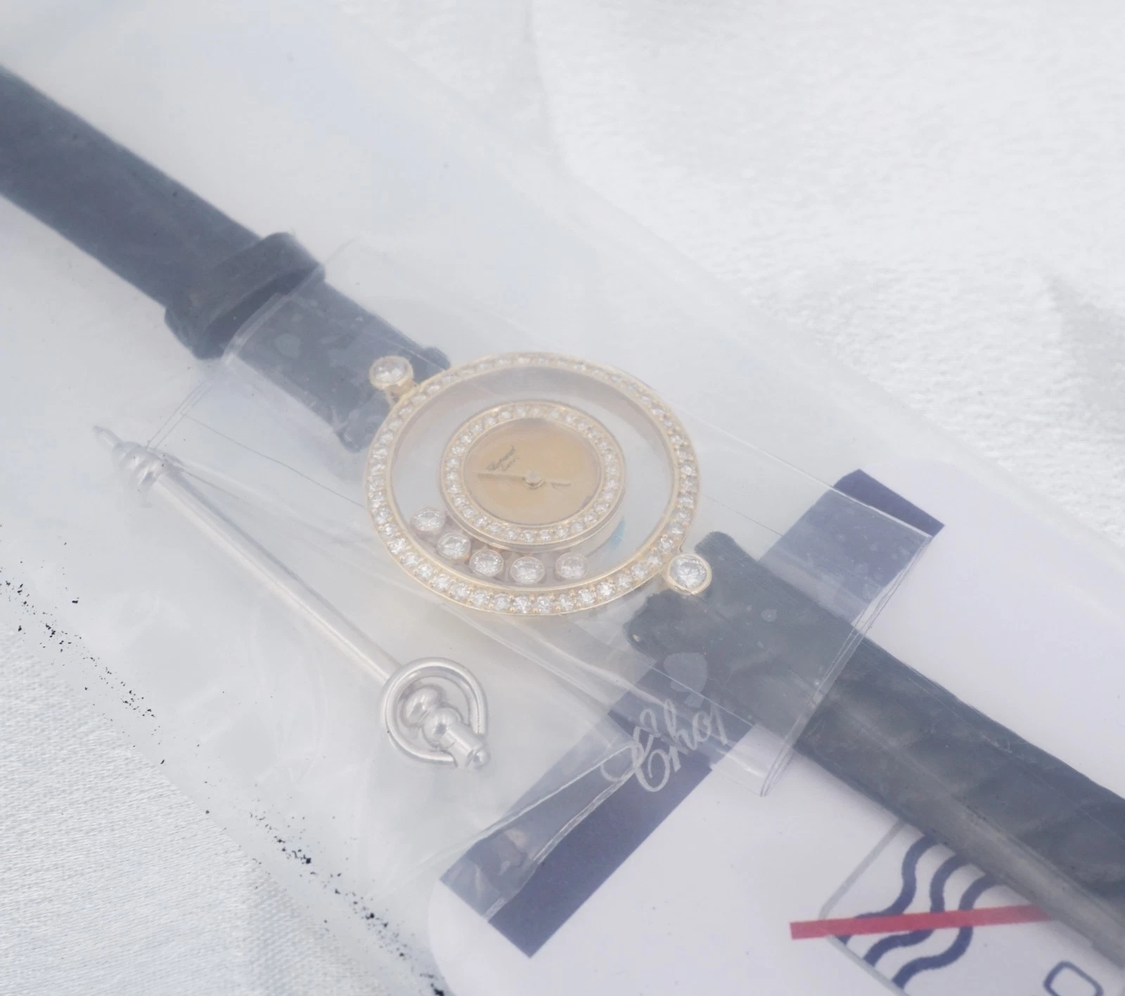 Chopard Happy Diamonds 18k Gold Watch 24mm 5 Floating Diamonds w/Box 4097, view 1