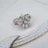 Asprey Diamond Ring Daisy Heritage Cluster 18k White Gold Size 6.5, view 4