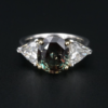 Natural Alexandrite Diamond Ring Platinum 18k 3-Stone 3ct Size 6 GIA, view 4