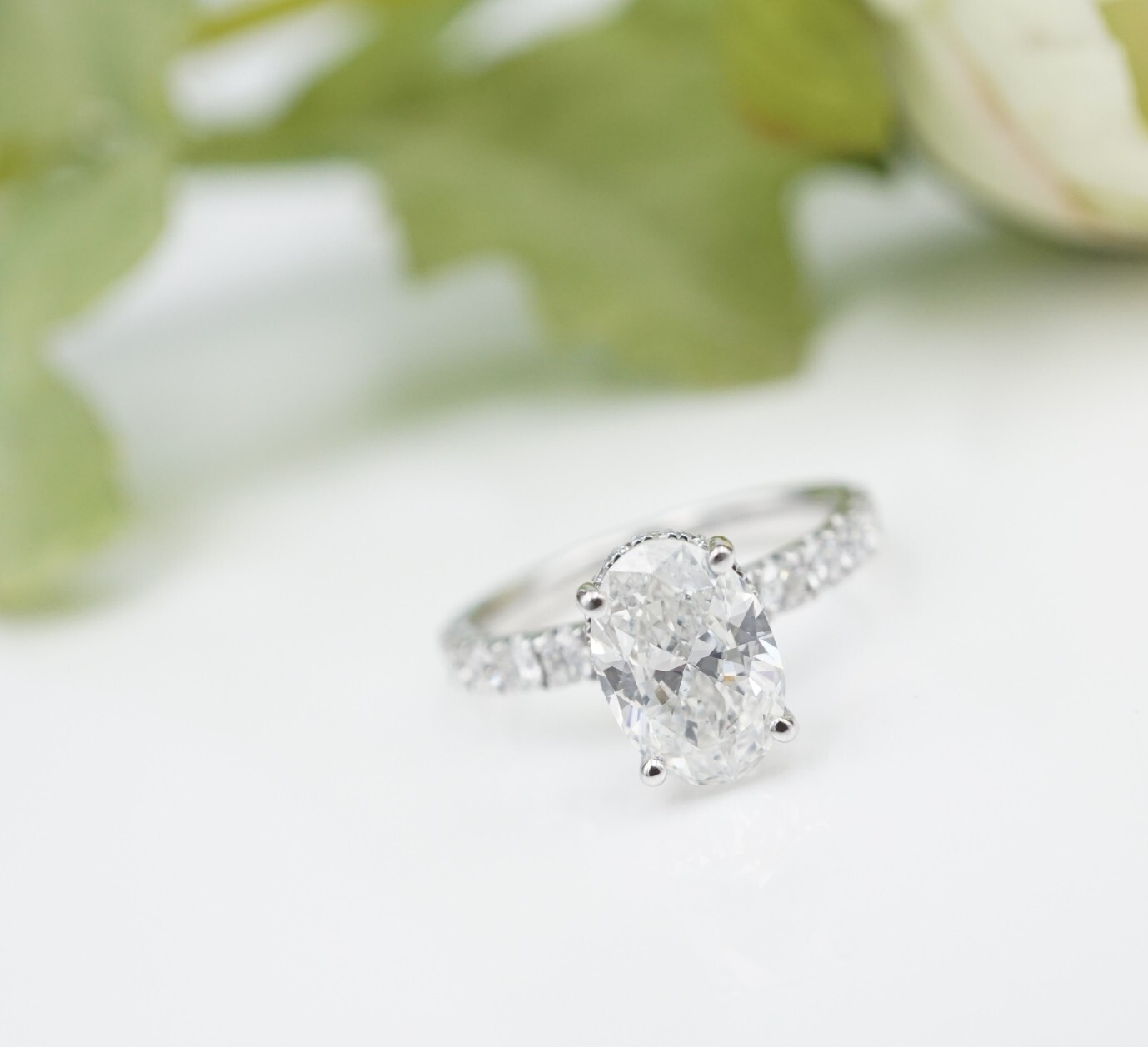 18k Oval Cut Diamond Solitaire Engagement Ring GIA D SI1 1.5ct Center, view 5