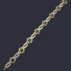 Natural Emerald & Diamond Bracelet 18k Yellow Gold 11 carats 6.5" Estate, view 8