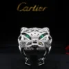 Cartier Panthère de Cartier 18k White Gold Diamond Ring Size 65 w/ Box, view 1