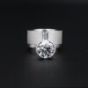 Diamond Engagement Ring Platinum 3ctw Modern Solitaire Size 5 Heavy, view 1