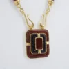 Tiffany Co 18k Carved Carnelian Onyx Inlay Pendant Necklace 28" Rare, view 9
