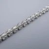 6 Carat Natural Diamond Tennis Bracelet 14k White Gold 7" Vintage, view 3