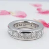 7ct Natural Diamond Eternity Band Platinum Ring Size 5.5 Chunky 6mm, view 1
