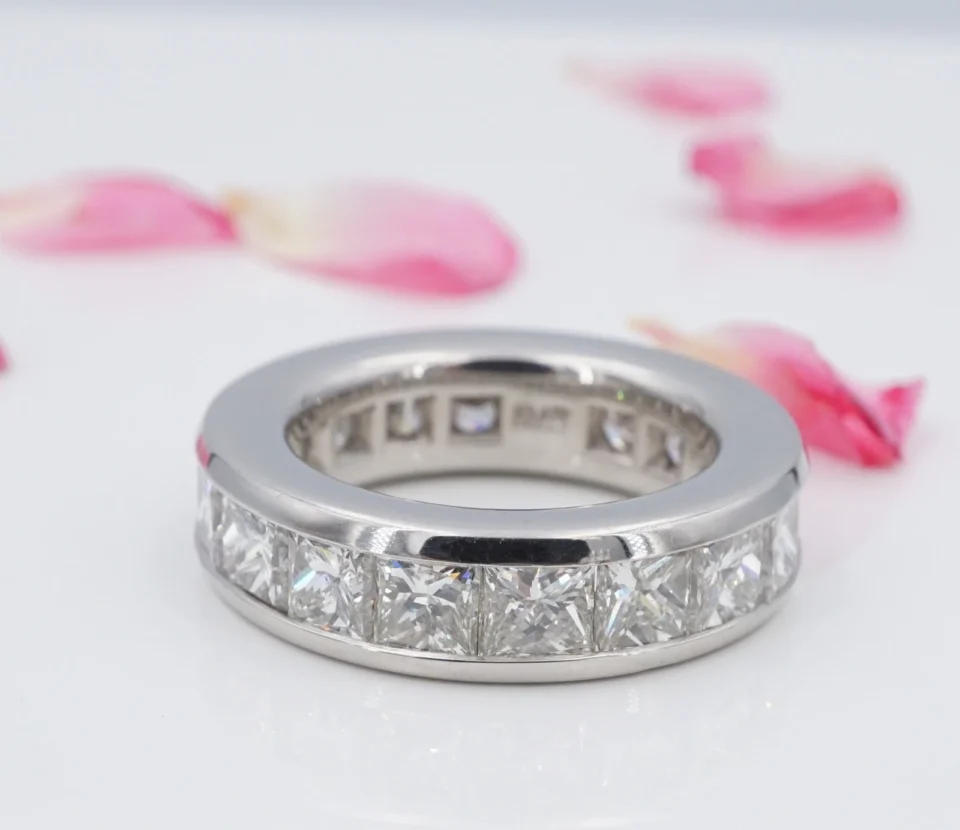 7ct Natural Diamond Eternity Band Platinum Ring Size 5.5 Chunky 6mm RG5300