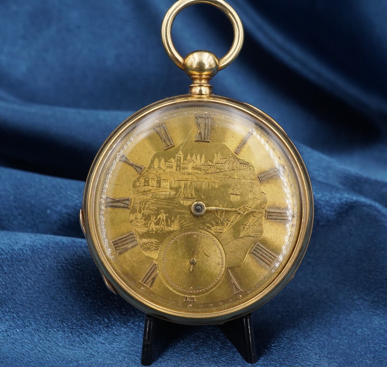 Solid 18k Gold Enamel John E Hyde & Sons Pocket Watch 1850 13j London 51mm, view 1