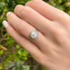 Antique Engagement Ring 18k Platinum Natural Diamond Filigree Size 5, view 4