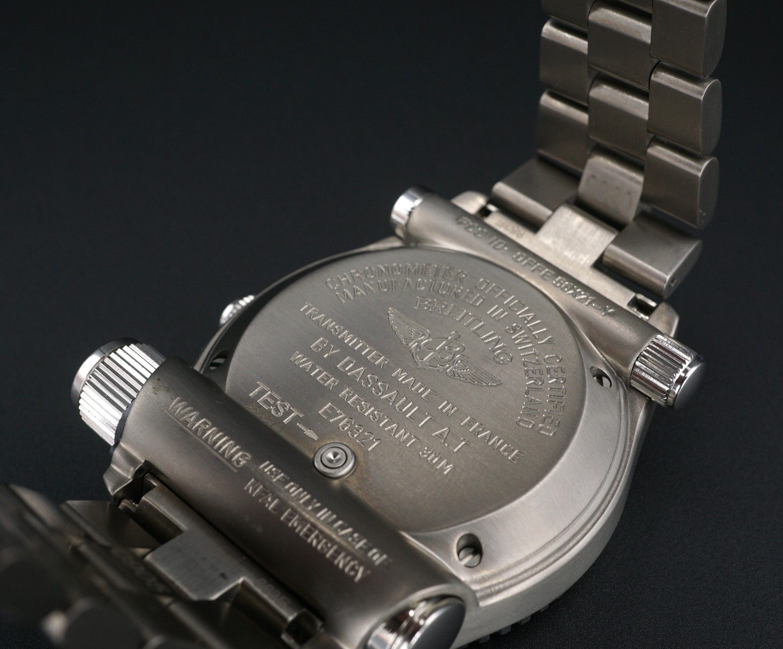 Breitling Emergency Chrono Titanium Watch "WN" Dial Box Papers 43mm E76321, view 4