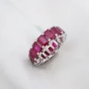 Ruby Eternity Band Stacker Ring 8.7ctw Emerald Platinum Size 6.5 Wide, view 5