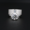 Diamond Engagement Ring Platinum 3ctw Modern Solitaire Size 5 Heavy, view 5