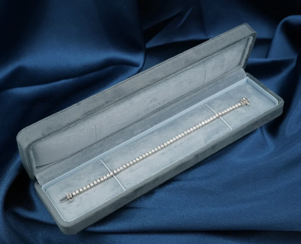 Kwiat Platinum Diamond Tennis Bracelet Natural 4 ctw 7" Designer Cert Box, view 3