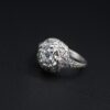 Antique Engagement Ring 18k Platinum Natural Diamond Filigree Size 5, view 9