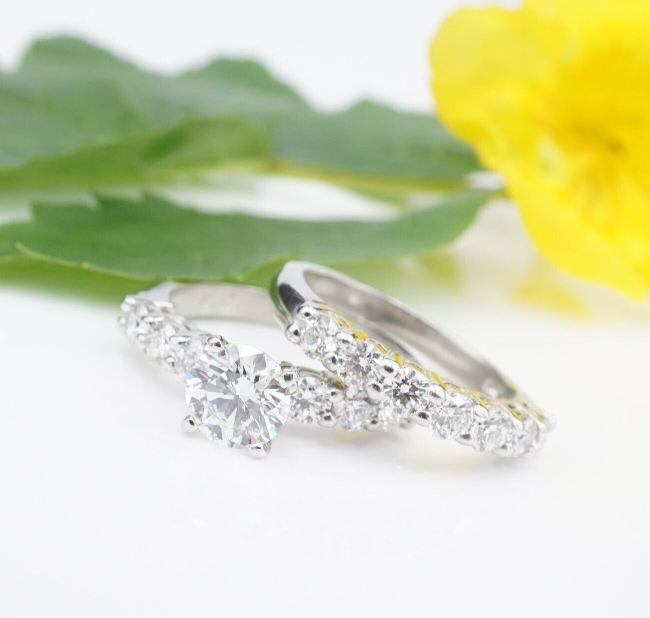 Platinum Diamond Engagement Ring Bridal Set E VS1 2.75 ct Size 7 AGS Cert, view 1