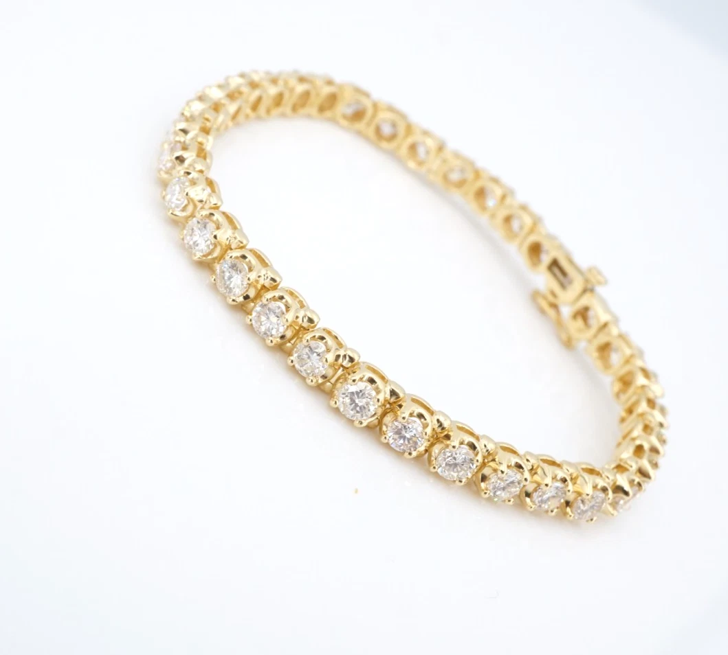 Classic 14k Natural Diamond Tennis Bracelet Yellow Gold 6ctw 6.75", view 1