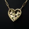 Designer Lauren K 18k Yellow Gold Heart Cluster Gem Pendant Necklace 18", view 8