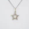 Sonja Picard 14k Gold Sterling Diamond Destiny Star Necklace 23", view 1