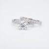 Platinum Diamond Bridal Set Engagement Ring 1.5 ct GIA E VS1 Size 5.5, view 4