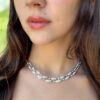 18k Diamond Necklace Bracelet Suite White Gold Salvini 8.5 ctw Italy shown worn