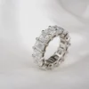 Platinum 9 ctw Emerald Cut Diamond Eternity Band Ring Size 4 GIA G VS, view 8