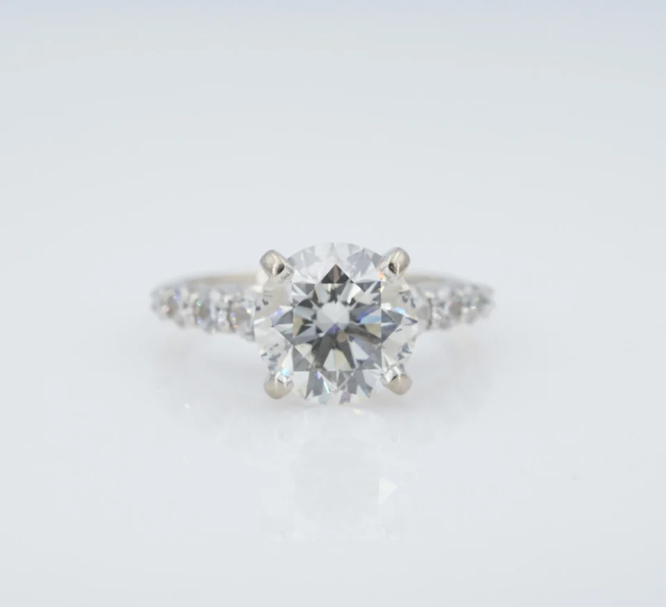 14k Classic 2.4 ctw Diamond Engagement White Gold Ring GIA Size 5, view 2