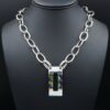 Valentin A Sterling Silver Inlay Pendant Necklace Carico Turquoise 20" Z, view 1