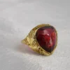 12ct Rubellite Tourmaline Cocktail Ring 18k Yellow Gold Size 7.5 Estate, view 1