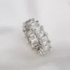 Platinum 9 ctw Emerald Cut Diamond Eternity Band Ring Size 4 GIA G VS, view 6