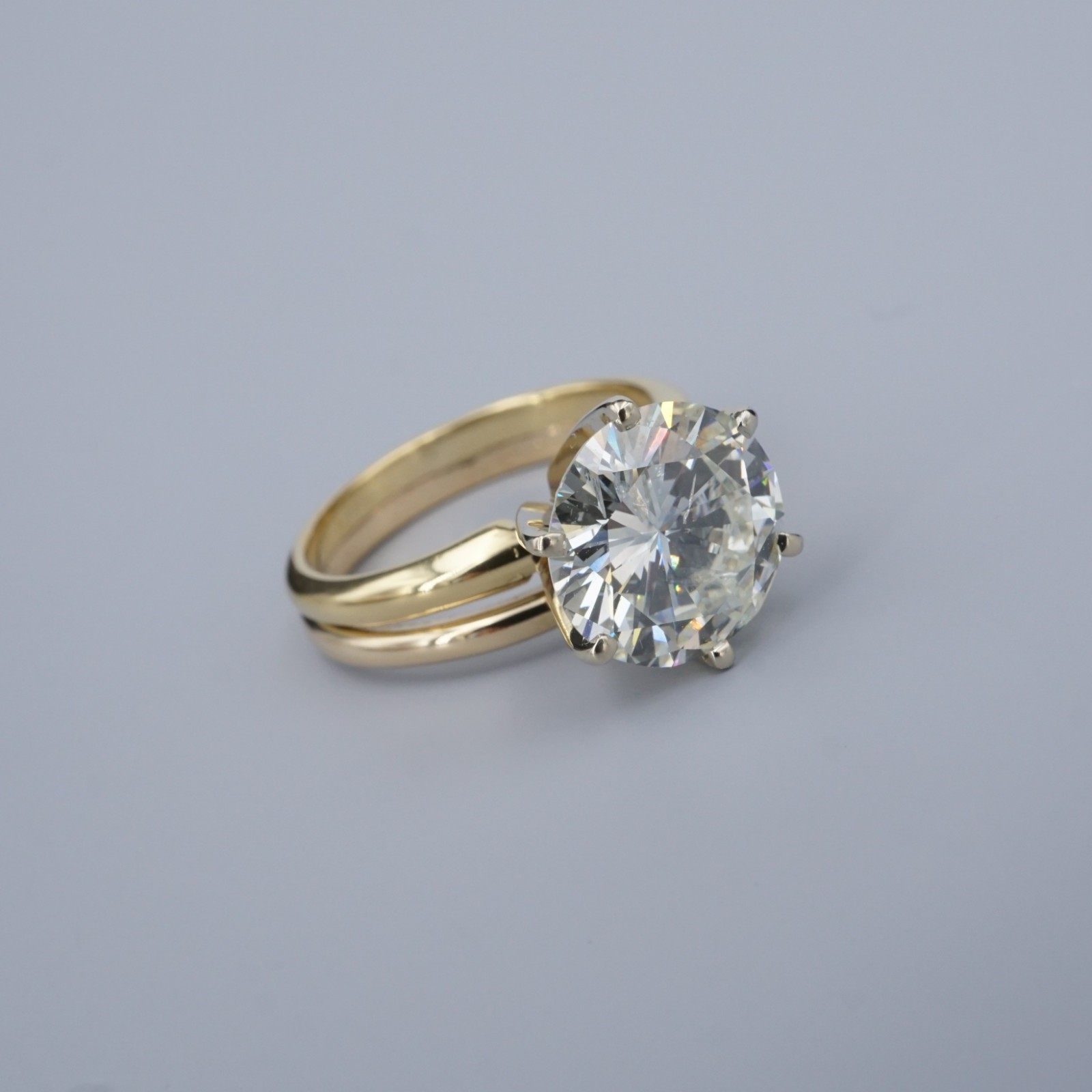 Diamond Engagement Ring 3.34 carat Round 18k Gold Solitaire GIA Cert, view 3