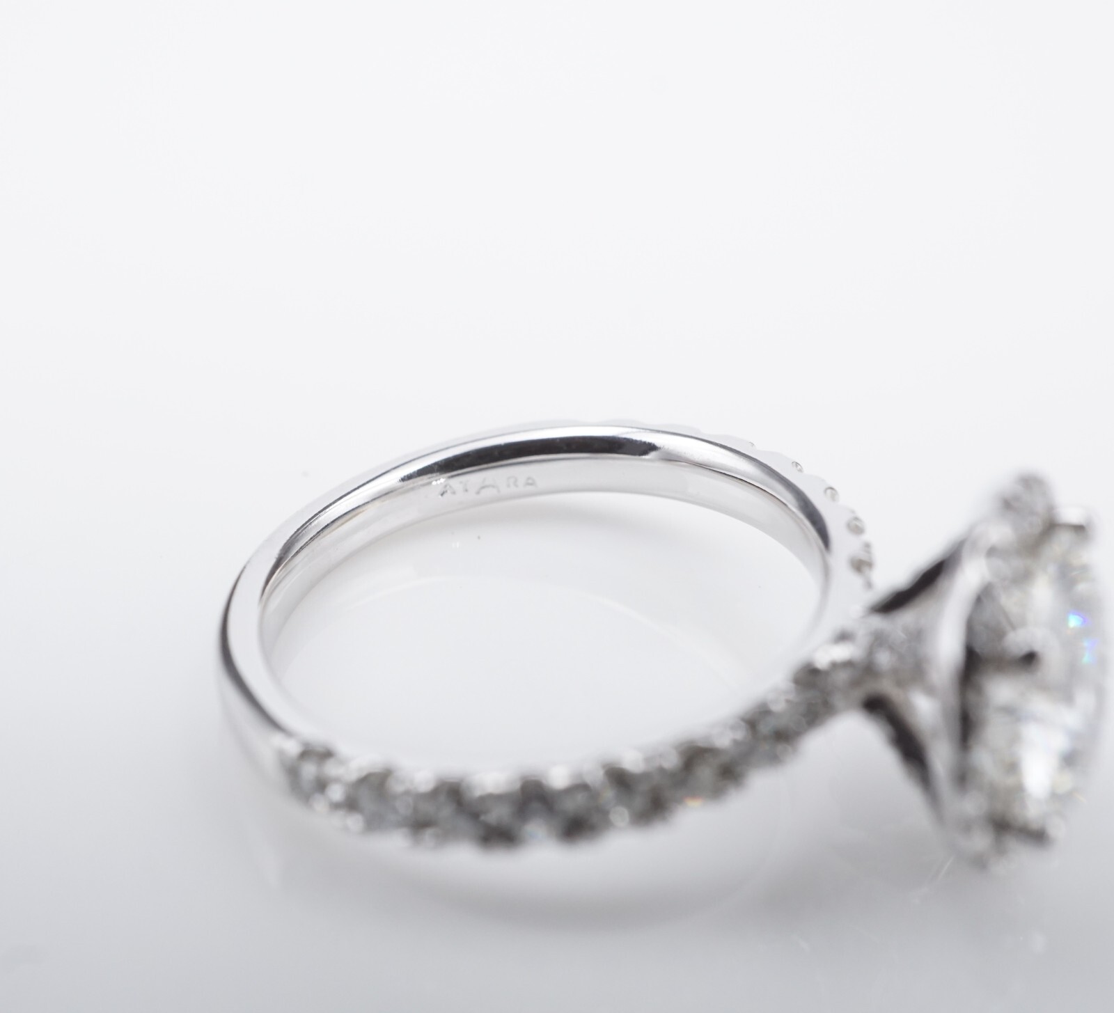 Diamond Halo Engagement Ring Size 4.5 2ctw 14k White Gold G VS1 RBC GIA, view 7