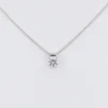 18k White Gold Diamond Pendant Necklace 26" Bolo Signed Designer, view 4