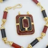 Tiffany Co 18k Carved Carnelian Onyx Inlay Pendant Necklace 28" Rare, view 6