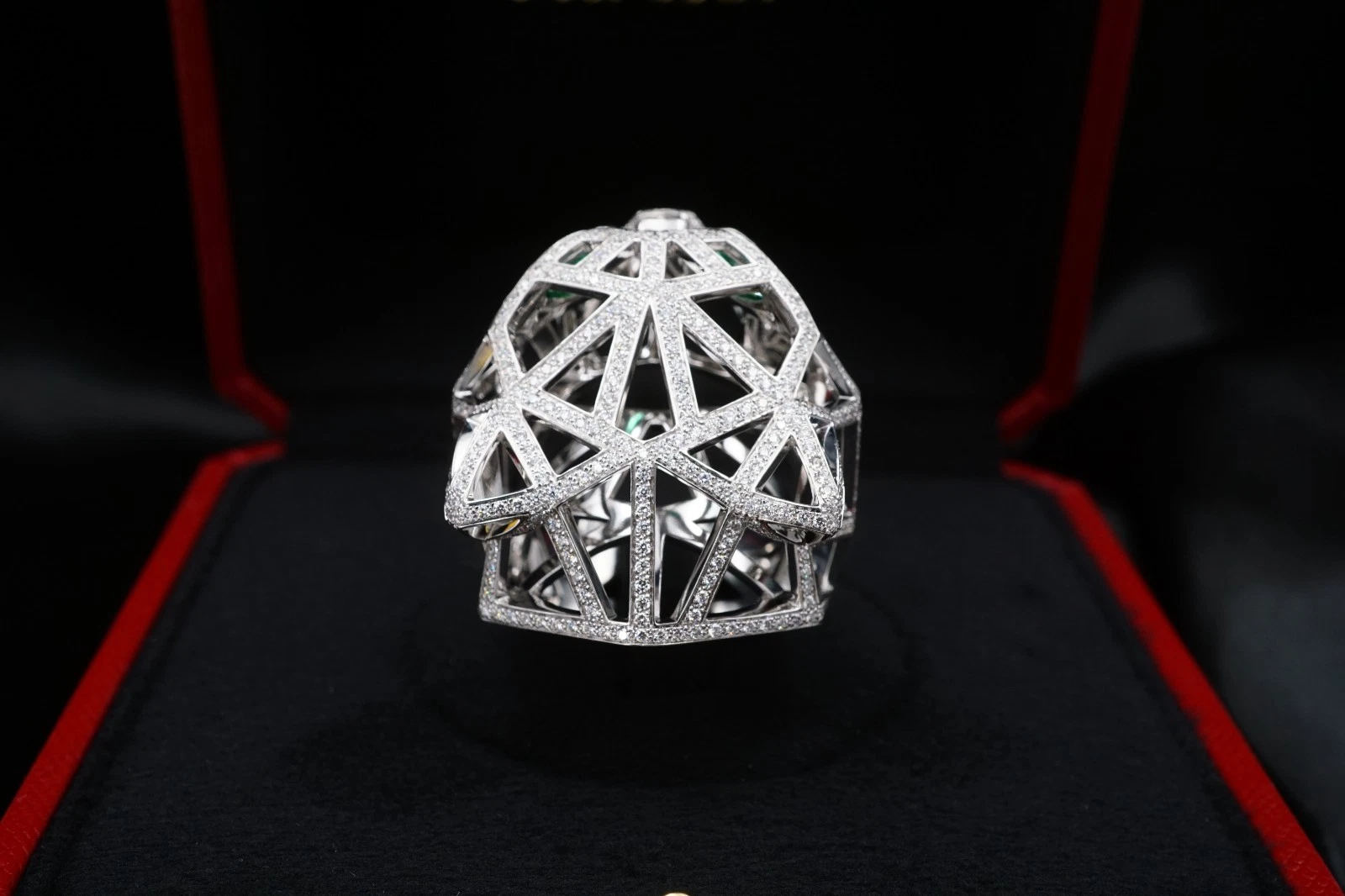 Cartier Panthère de Cartier 18k White Gold Diamond Ring Size 65 w/ Box, view 8
