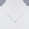 18k White Gold Diamond Pendant Necklace 26" Bolo Signed Designer, view 3