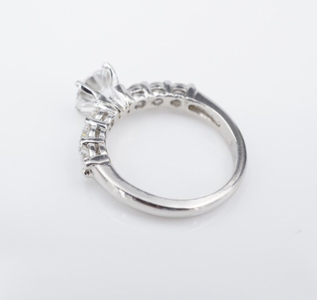 Platinum Diamond Engagement Ring Bridal Set E VS1 2.75 ct Size 7 AGS Cert, view 9